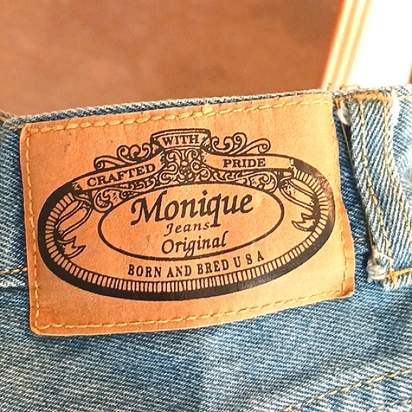 Ladies Vintage jeans,brand- Monique..u.s.a.,size 3/4..crystal embellishments - Picture 2 of 14